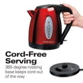 thumbnail image 3 of Hamilton Beach Electric Kettle, Fast Heating, Cord-Free Serving, 1.7 Liter, Stainless Steel, Red, 40885, 3 of 8