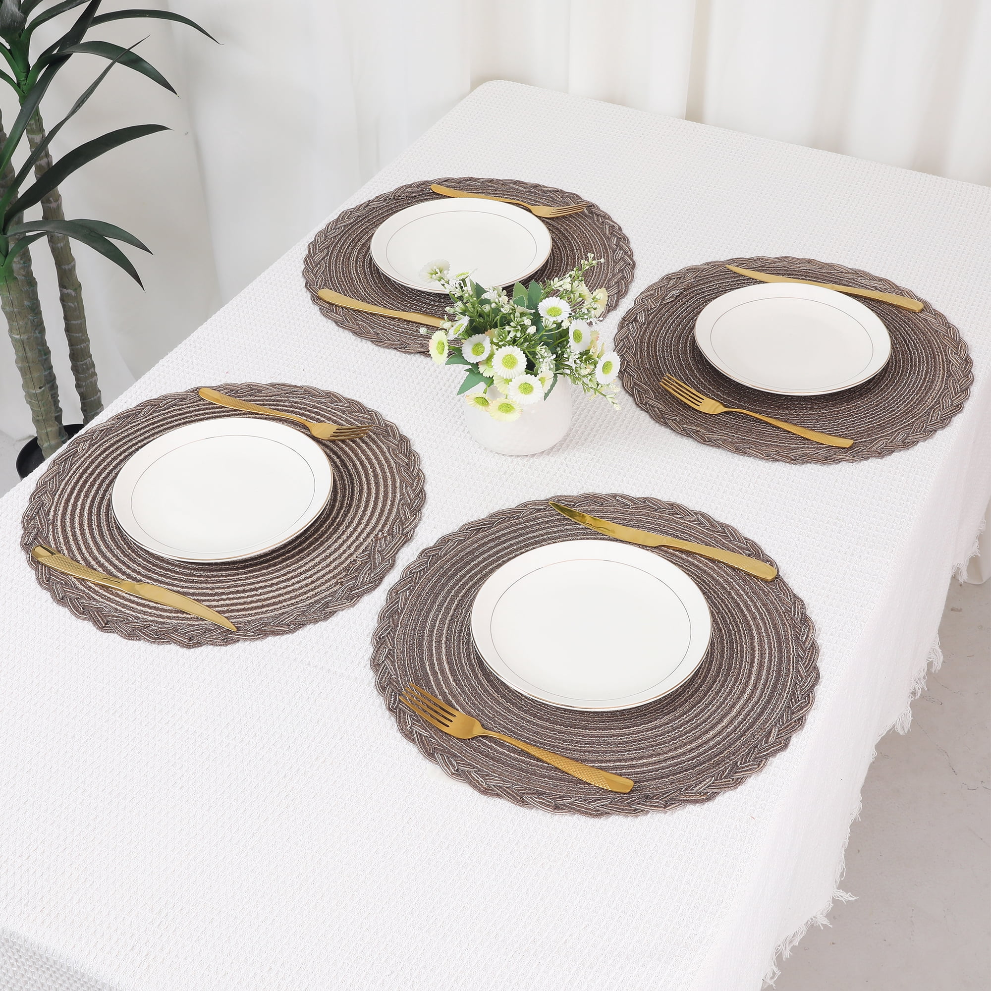 Unique Bargains Rustic Placemats Set of 6 Placemats Kitchen Table Mat Coffee