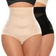 thumbnail image 1 of Panties moldeadores de control de abdomen para mujeres, faja de talle alto, ropa interior moldeadora, panty faja (paquete negro + beige, grande), 1 of 5