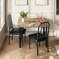 thumbnail image 1 of Bistro Set for 2, Kitchen Table and Chairs Set with Tempered Glass Top and PU Cushions, 1 of 7
