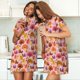 thumbnail image 4 of Fotbe Happy Thanksgiving Turkey Bata de Dormir para Mujer con Estampado, Camisón de Algodón de Manga Corta, Ropa de Dormir Casual, 4 of 6