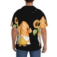thumbnail image 3 of Fotbe Hello Spring Sunflower Gnomes Camisa Estampada de Manga Corta para Hombre, Casual de Verano, Estilo Playero, Sin Arrugas-Large, 3 of 5