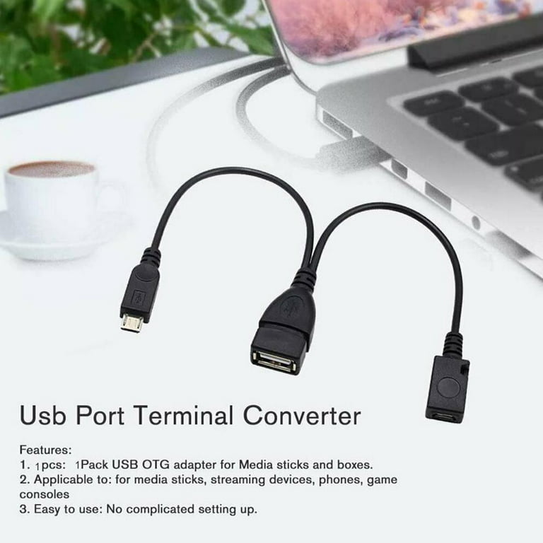 2 in 1 Micro USB OTG Adapter with Power for Fire Stick Host Devices 