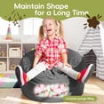 thumbnail image 5 of Fulsmile 2.5Ft Bean Bag Chair for Kids with Memory Foam Filling Kid Beanbag Chair Detachable Soft Cover for Bedroom Living Room, Velvet Grey, 5 of 7