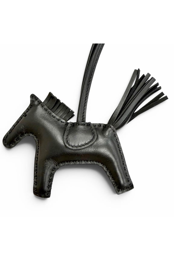Pre-Owned HERMES Rodeo Charm PM Agneau Milo So Black Bag Charm, K Stamp, Made in France,...