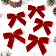 thumbnail image 7 of 24PCs Red Bows for Christmas Tree, 3.5 x 3.5 Inch Red Velvet Bows Vintage Xmas Velvet Ribbon Bow Holiday Ornaments for Christmas Decoration Holiday Decor, Gift Wrapping and Wedding, 7 of 7