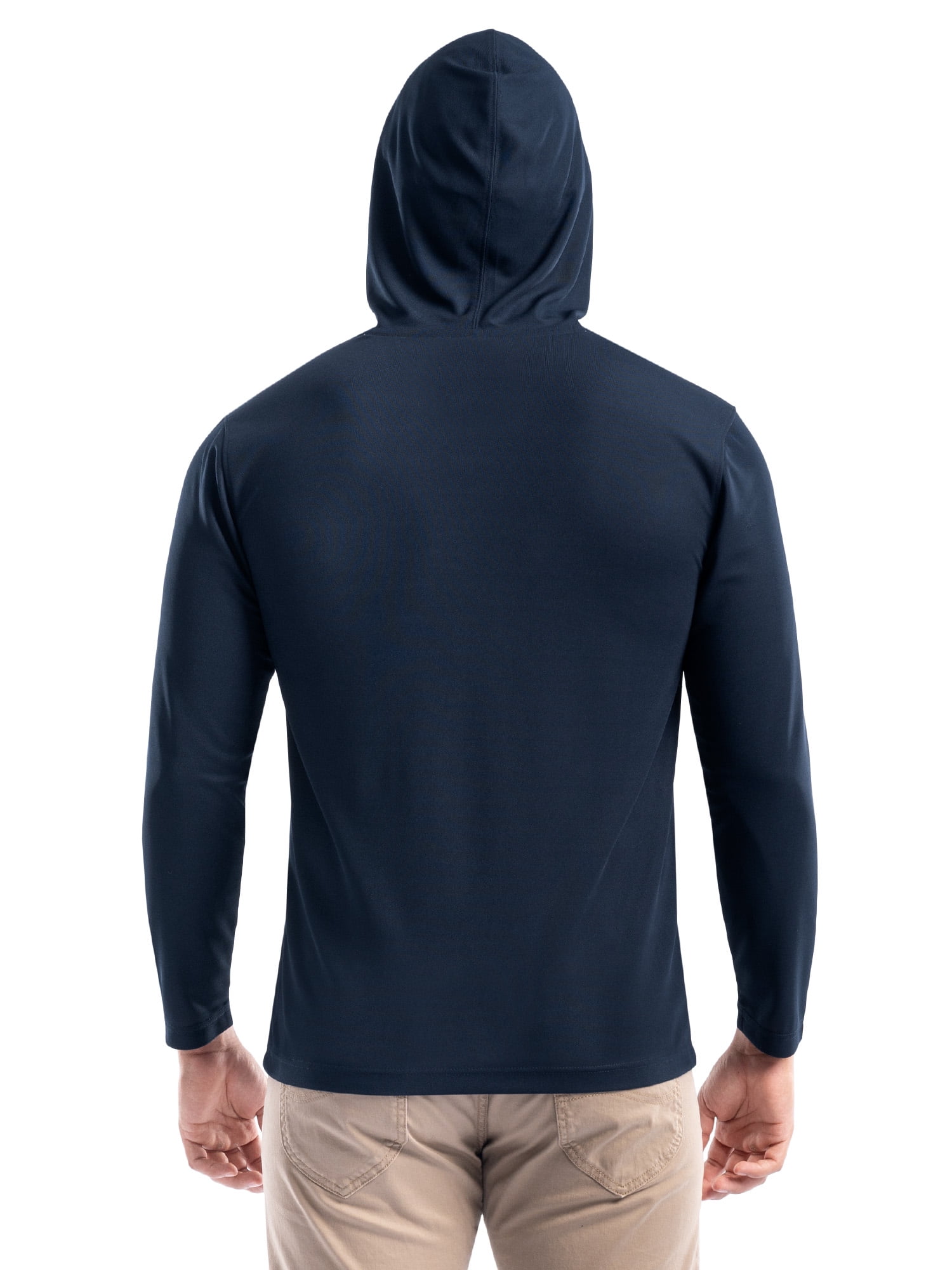 Wrangler Workwear Men's Long Sleeve Sun Protection Work Shirt with Hood, Size S-5XL (Men's & Big Men's)