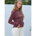 thumbnail image 5 of Womens Casual Long Sleeve Round Neck Shirts Basic Fall and Winter Tops, 5 of 5