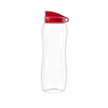 

Dafi Clear Water Bottles with Wide Mouth RED | 20 oz | reusable kids water bottle plastic lightweight flask for school gym office home camping travel | BPA-Free | Made in Europe