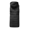 thumbnail image 5 of Edvintorg Women's Solid Color Sleeveless Waistcoat Hooded Single-Breasted Mid-Length Padded Pocket Jacket with Zipper, 5 of 5