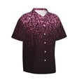 thumbnail image 2 of Daiia Pink Glitter Sparkles A Hawaiian Shirt for Men Gentle Cotton Regular Short Sleeve Casual-3X-Large, 2 of 9