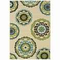 thumbnail image 1 of HomeRoots 384324 4 x 6 ft. Ivory Indigo & Lime Medallion Disc Indoor & Outdoor Area Rug, 1 of 1