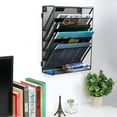 thumbnail image 6 of EasyPAG Mesh 5-Tier Hanging Wall Mount File Organizer Desk File Holder Vertical Mail Paper Folder Rack with Bottom Tray for Office Home, Black, 6 of 7