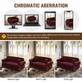thumbnail image 3 of FFH Chesterfield Sofa Set, 6-Seat Velvet Sofa with Movable Ottoman for Living Room, Burgundy, 3 of 9