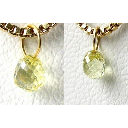 0.39cts Natural Canary Diamond 18K Gold Pendant 8798E