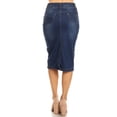 thumbnail image 3 of Fashion2Love Womens Plus/Juniors Mid Waist Below Knee Length Denim Skirt in Pencil Silhouette, 3 of 7