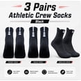 thumbnail image 2 of 3 Pair Men’s Cotton Sports Socks, Mid Crew Athletic Training Socks, TIKA, 2 of 7