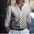thumbnail image 1 of Camisa informal con estampado floral para hombre, transpirable, para exteriores, calle, suave y cómoda, para uso diario, camisa de otoño con solapa, top de gran tamaño, 1 of 6
