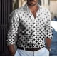 thumbnail image 3 of Camisas casuales con estampado floral para hombre, para exteriores, calle, suaves y cómodas, para uso diario, con solapa, para otoño, camisas de gran tamaño, 3 of 5