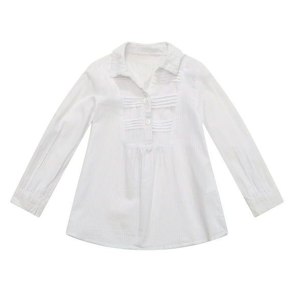 Richie House Girls' Sweet Shirt with Lapel Collar RH1575