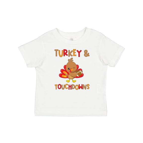 Inktastic Turkey and Touchdowns Cute Thanksgiving Football Design Boys or Girls Baby T-Shirt
