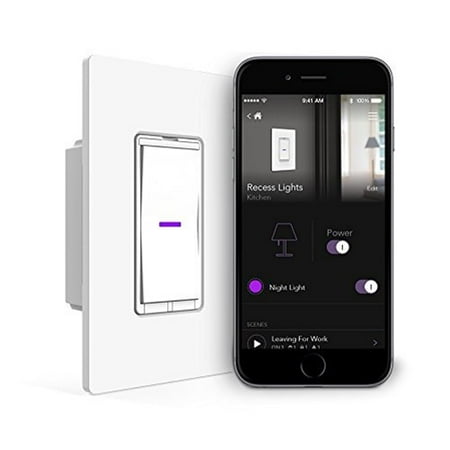 iDevices IDEV0008 Wall Switch Wifi Smart Light Switch Works With Alexa