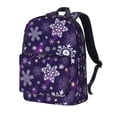 thumbnail image 2 of Goofa Christmas Purple Snowflakes Printed Backpack,Laptop Backpack,Durable Anti-Theft Travel Work Backpack,Water-resistant Backpack, 2 of 9