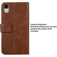 thumbnail image 5 of Wallet Case for iPhone Xs iPhone X, 5 Card Slots Magnetic Closure Zipper Pocket Handbag PU Leather Flip Case with Wrist Strap TPU Kickstand Cover for iPhone Xs/iPhone X - Brown, 5 of 14
