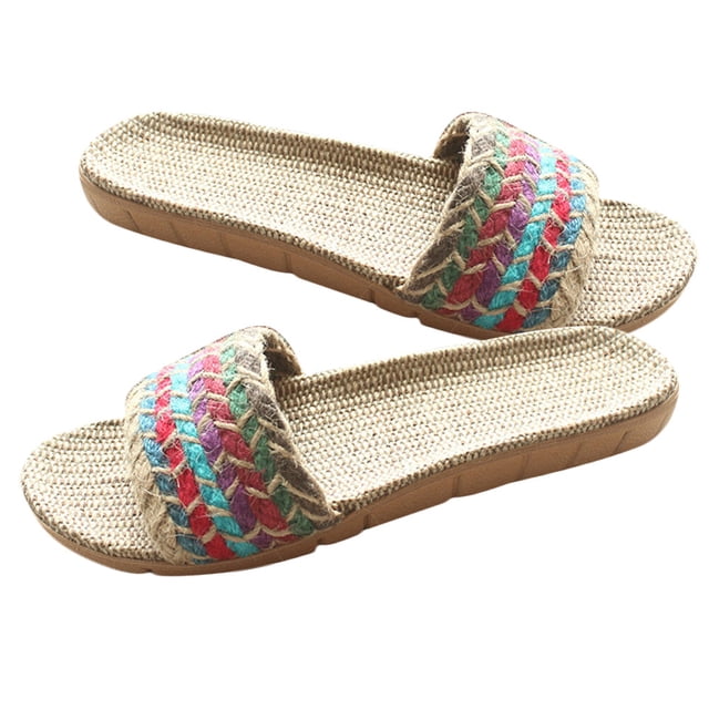 BESTYASH Summer Slippers De Lino Para Mujer Con Suela Antideslizante Y Duradera