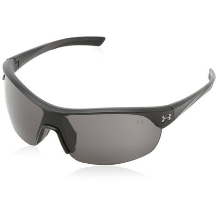 Under Armour UA Marbella Shield Sunglasses Satin Black Frame Gray Lens