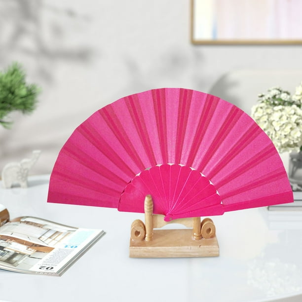 Abanico plegable de seda con diseño de encaje para fiestas de bodas y bailes, abanico plegable de color a mano, abanico de moda