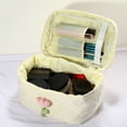 thumbnail image 6 of Unique Bargains 1Pc Corduroy Makeup Bag Large Cosmetic Bag Aesthetic Cute Tulip Flower Pattern Makeup Bag White, 6 of 7