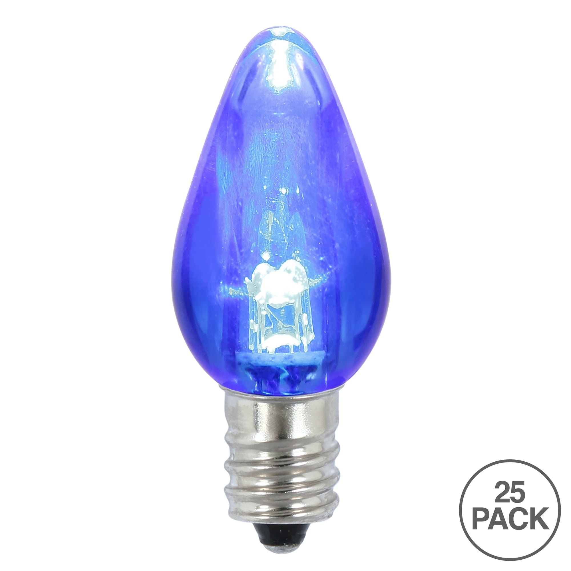 Vickerman C7 Transparent Plastic LED Blue Dimmable Bulb, 25 per bag