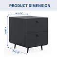 thumbnail image 5 of Jif Modern Nightstand With 2 Drawers - Black, 5 of 13