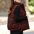 thumbnail image 6 of Feancey Winter Down Vest for Women Sleeveless Lightweight Puffer Jackets Zip Up Stand Collar Quilted Waistcoat Fashion Vest with Pockets Red XL, 6 of 10