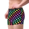 thumbnail image 2 of Fotbe Rainbow Hearts Men’s Total Support Pouch Boxer Briefs, X-Temp Cooling, Moisture-Wicking Underwear, Regular, Long-leg and Trunk-X-Large, 2 of 6