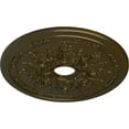 thumbnail image 3 of Ekena Millwork 23 5/8"OD x 4"ID x 1 1/2"P Rose and Ribbon Ceiling Medallion (Fits Canopies up to 4"), Hand-Painted Brass, 3 of 5