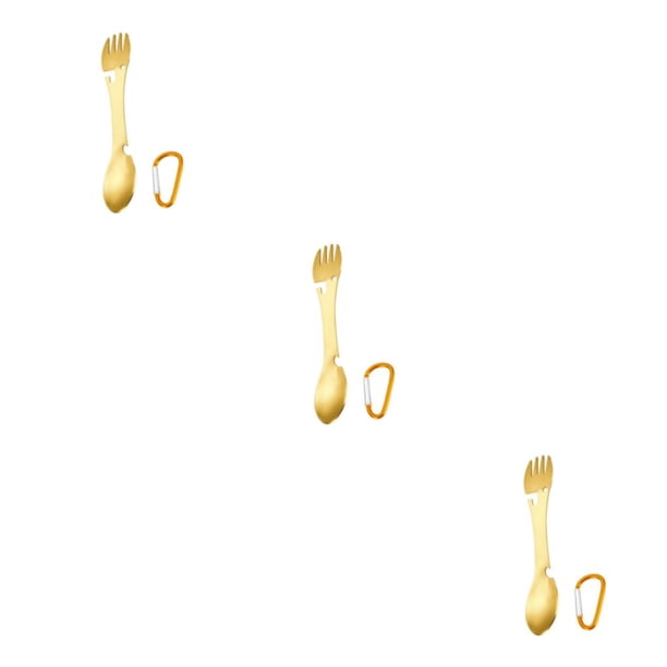 Spork multifuncional de acero inoxidable 5 en 1 Naiovety dorado