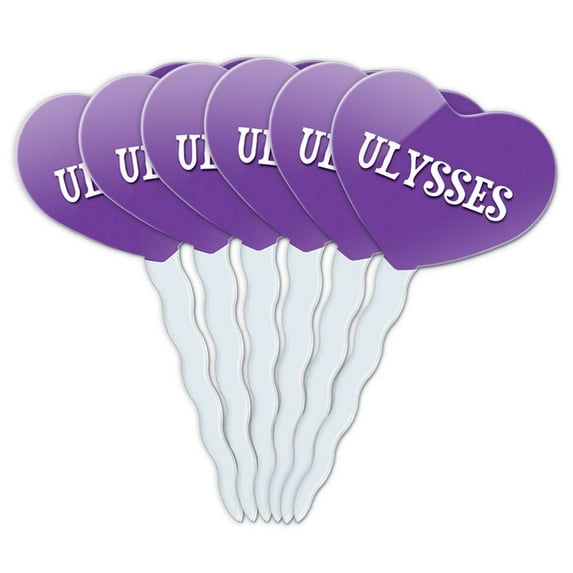 Ulysses Heart Love Cupcake Picks Toppers - Set of 6