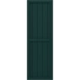 thumbnail image 4 of Ekena Millwork 17 1/2"W x 61"H Americraft Five Board Exterior Real Wood Two Equal Panel Framed Board-n-Batten Shutters (Per Pair), Thermal Green, 4 of 9
