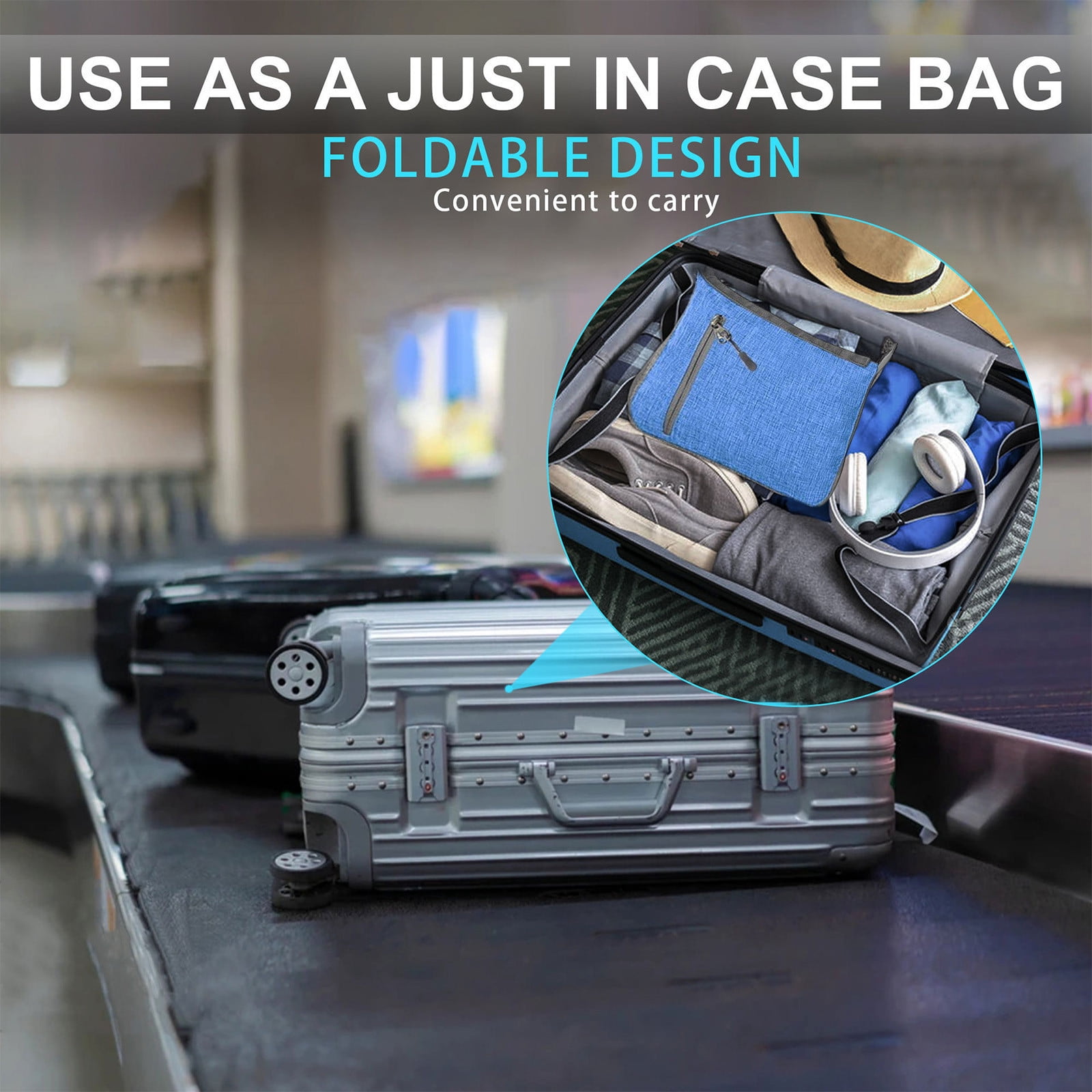Jubipavy Travel Luggage Bag For Men and Women Foldable Travel Luggage Bag With Shoe Compartment Lightweight Travel Bag