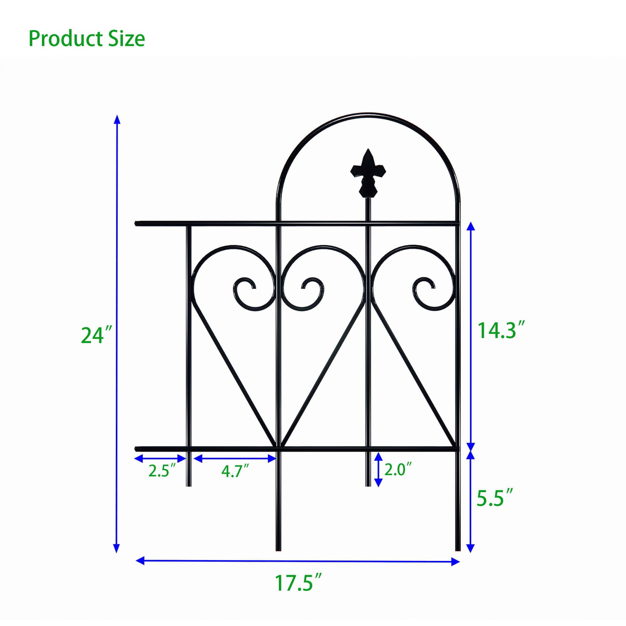 Holaki Decorative Garden Fence Galvanized Outdoor Rustproof Metal Landscape Wire Fencing Patio Fences Moveable Flower Bed Dogs Barrier Border