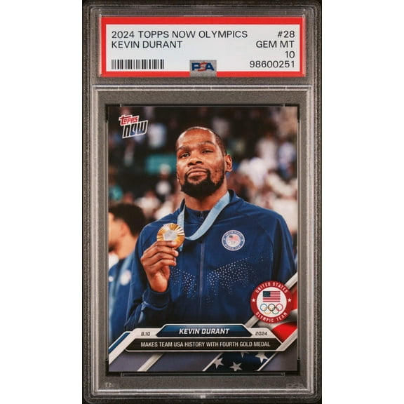 Graded 2024 Topps Now Olympics Kevin Durant #28 Basketball Card PSA 10 Gem Mint