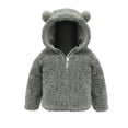 thumbnail image 2 of hengsof Bear Ears Shape Fleece Warm Hoodies Clothes Toddler Zip-up Light Jacket Fall Winter Sweatshirt Outwear for Baby, 2 of 5