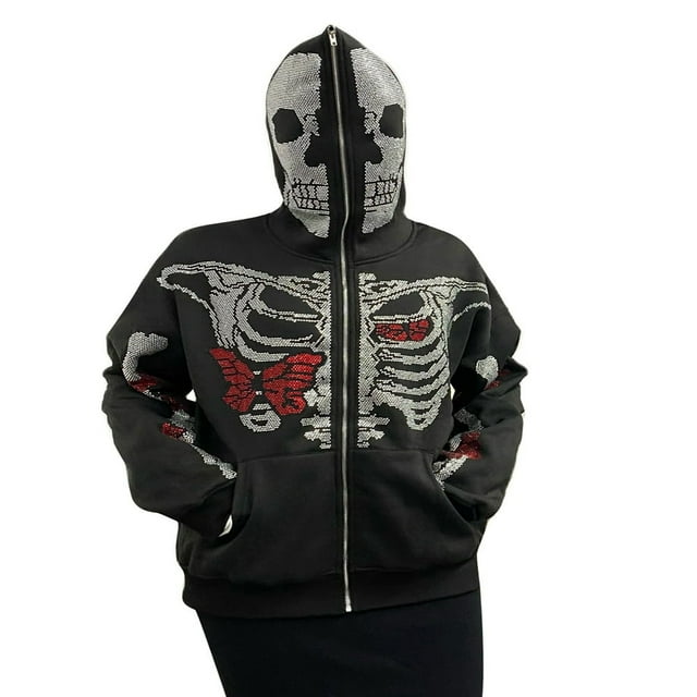MesaSe Skeleton Sweat à Capuche Femmes Hommes Sweat-Shirt Imprimé Graphique