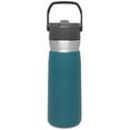 thumbnail image 6 of STANLEY 22 oz Lagoon Blue and Gray Insulated Stainless Steel Water Bottle with Straw and Flip-Top Lid, 6 of 8