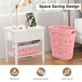 thumbnail image 4 of Pink Trash Can with Wicker Storage Baskets,12 Liter/3.2Gallon Small Bathroom Trash Can Handwoven Waste Basket Narrow Small Garbage Can for Bedroom, Bathroom,Office, 4 of 6