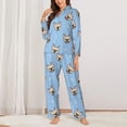 thumbnail image 3 of Disketp Pajamas Set Long Sleeve Sleepwear Womens Button Down Nightwear Pj Sets-Cute French Bulldog, 3 of 9