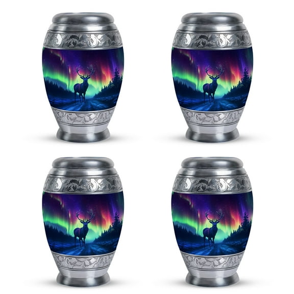 Majestic Deer Mini Urns For Ashes Small - Decorative Urns For Ashes - Urn For Human Ashes - Urns For Cremation Ashes - Cremation Urns For Human Ashes Adult Female (Size -3inch,4pcs)