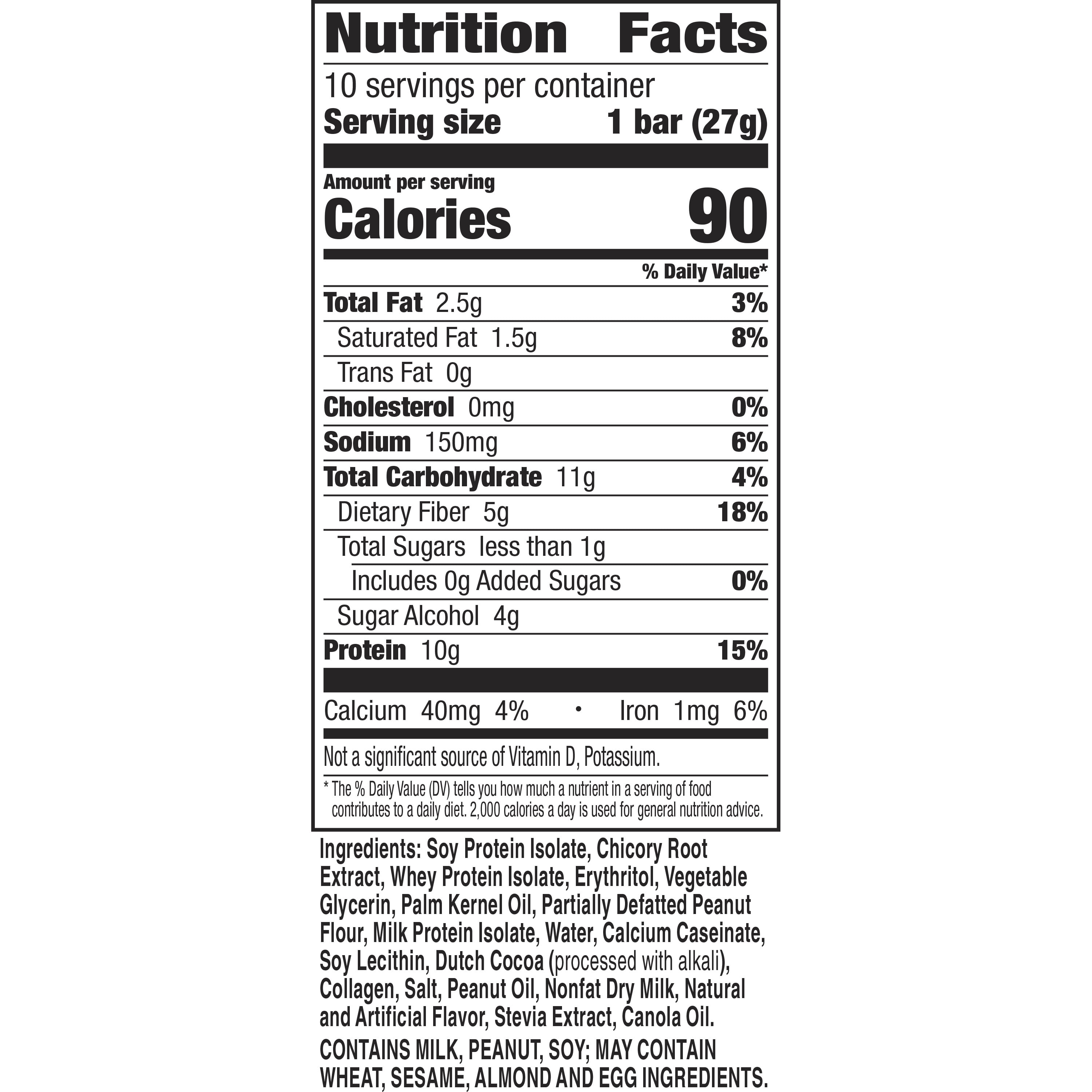 Protein One 90 Calorie Keto Protein Bars, Peanut Butter Chocolate, 10 ct